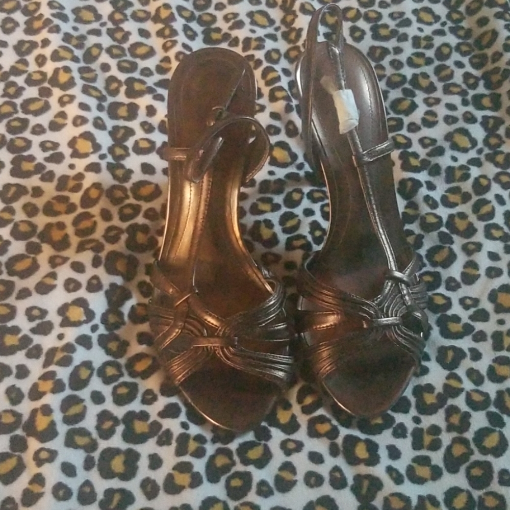 Bronze high heels